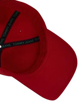 Gorra  Tommy Jeans Heritage rojo para mujer