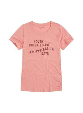 Camiseta Pepe Jeans Clover Rosa Mujer