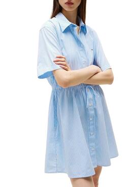 Vestido  Tommy Jeans Shirt azul para mujer 