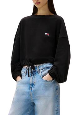 Sudadera Tommy Jeans Tie  negro para mujer 