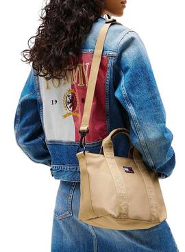 Bolso Tommy Jeans  Tote mini  beige para mujer 