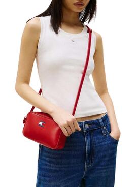 Bolso Tommy Jeans Convertible Camara rojo para mujer