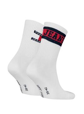 Pack de calcetines Tommy Jeans Uni Short blanco para mujer y hombre