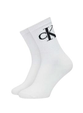 Pack de calcetines Calvin Klein Monogram blanco para mujer