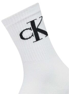 Pack de calcetines Calvin Klein Monogram blanco para mujer