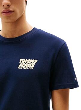 Camiseta Tommy Jeans Bubble azul para hombre 
