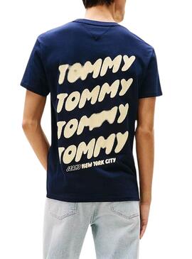 Camiseta Tommy Jeans Bubble azul para hombre 