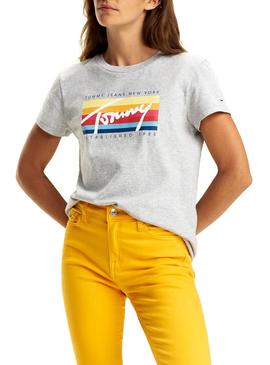 Camiseta Tommy Jeans Multi Box Signature Gris 