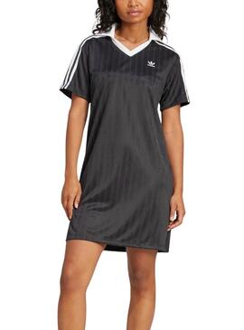V-NECK SS DRESS     NEGRO