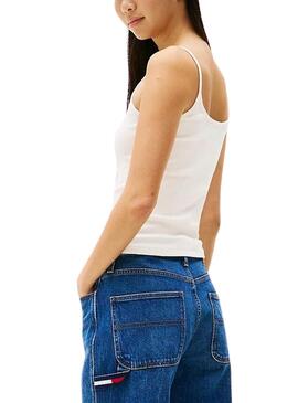 Camiseta Tommy Jeans Strappy blanco para mujer