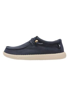 Zapatos Walkin Pitas Wallabi azul marino para hombre