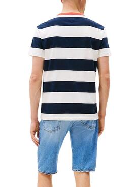 Camiseta Tommy Jeans Stripe azul para hombre