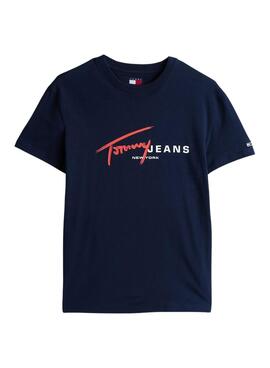 Camiseta Tommy Jeans Signature azul marino para hombre