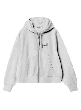 Sudadera Carhartt American Zip gris para mujer