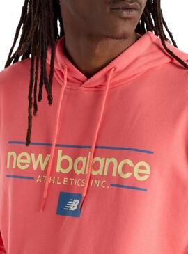 Sudadera New Balance Athletics coral para hombre