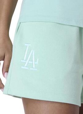 Pantalón Corto New Era LA Dodgers Essential verde para mujer