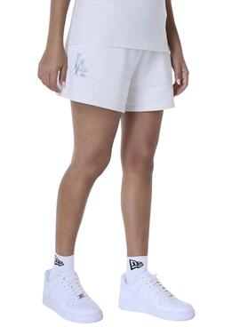 Pantalón Corto New Era LA Dodgers Essential gris para mujer