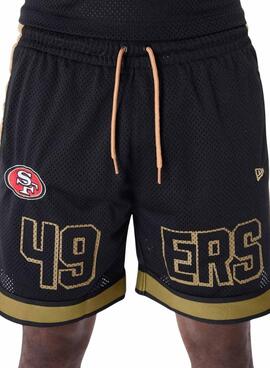 Pantalón Corto New Era San Francisco 49ers NFL mesh negro para hombre