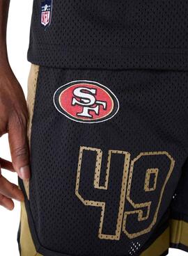 Pantalón Corto New Era San Francisco 49ers NFL mesh negro para hombre