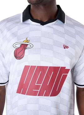 Camiseta New Era Miami Heat NBA Soccer blanco para hombre
