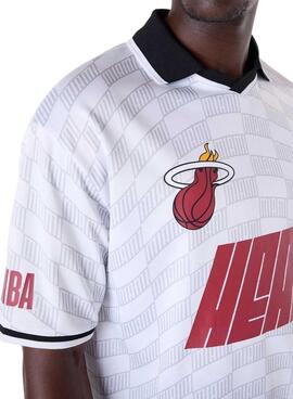 Camiseta New Era Miami Heat NBA Soccer blanco para hombre