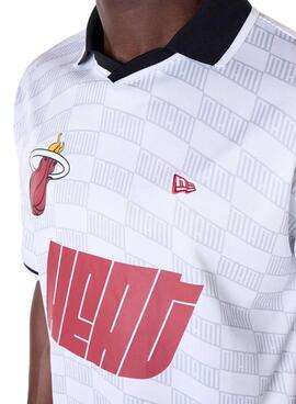 Camiseta New Era Miami Heat NBA Soccer blanco para hombre