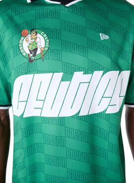 Camiseta New Era Boston Celtics NBA Soccer verde para hombre