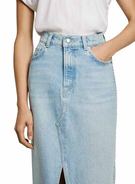 Falda Pepe Jeans Stud denim claro para mujer