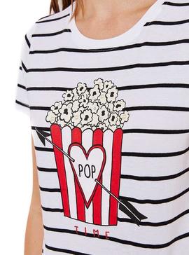 Camiseta Only Popcorn Blanco para Mujer