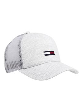 Gorra Tommy Jeans Trucker Flag Gris Hombre