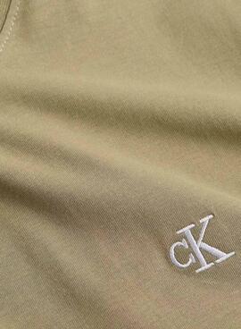 Camiseta Calvin Klein Jeans Serif beige para hombre 