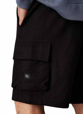 Bermudas Calvin Klein Jeans Woven Label negro para hombre