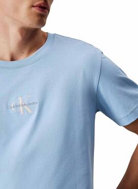 Camiseta Calvin Klein Jeans Monologo azul para hombre