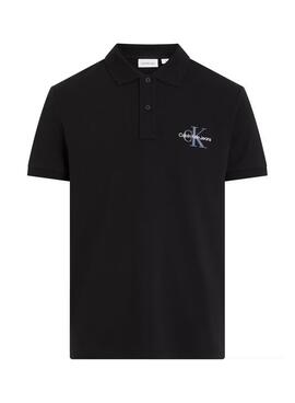 Polo Calvin Klein Jeans Monologo negro para hombre