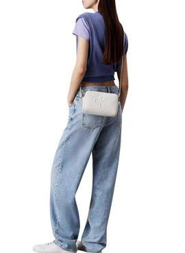 Bolso Calvin Klein Jeans Sculpted Camara  blanco para mujer 