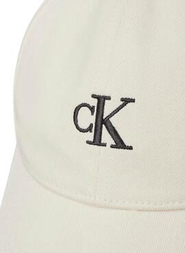  Gorra Calvin Klein Jeans Emboidered Monogram blanco para mujer 