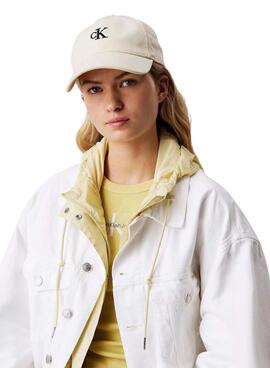  Gorra Calvin Klein Jeans Emboidered Monogram blanco para mujer 