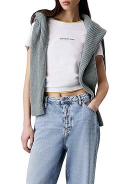 Camiseta Calvin Klein Jeans Gradient  blanco para mujer 