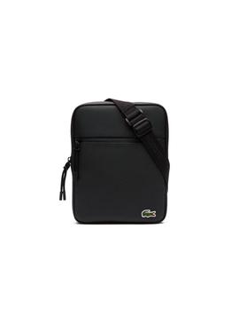 Bolso Lacoste M Flat Crossover Negro Hombre