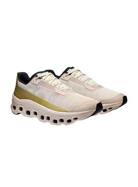Zapatillas On Running Cloudmonster beige para hombre.