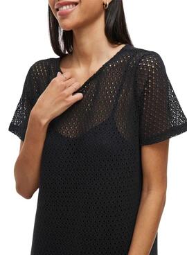 Vestido Vila Vimine negro midi para mujer