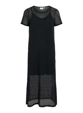 Vestido Vila Vimine negro midi para mujer