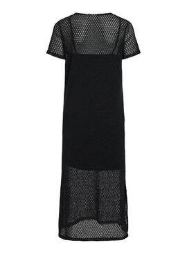 Vestido Vila Vimine negro midi para mujer