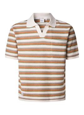 Polo Pepe Jeans Lamar crochet naranja para hombre