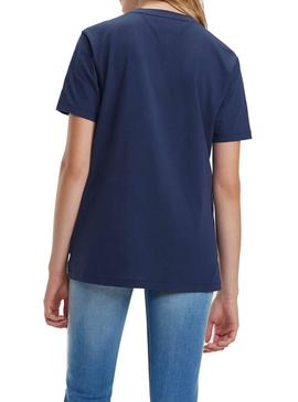 Camiseta Tommy Jeans Embroidery Marino Mujer