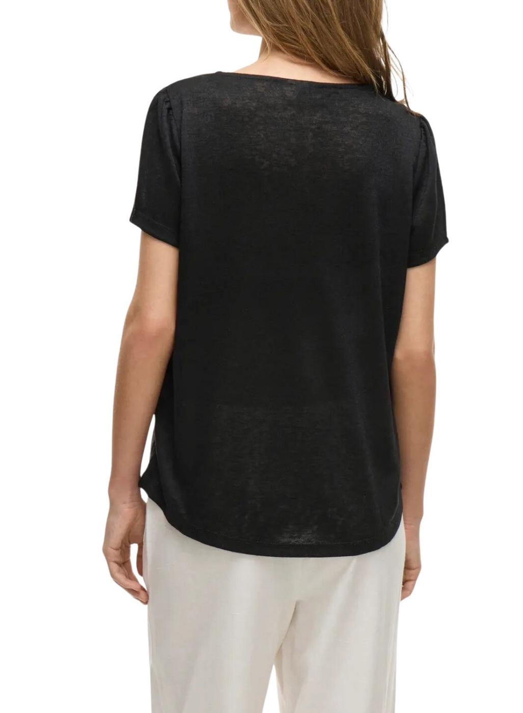 Camiseta Vila Viamer con encaje negro para mujer