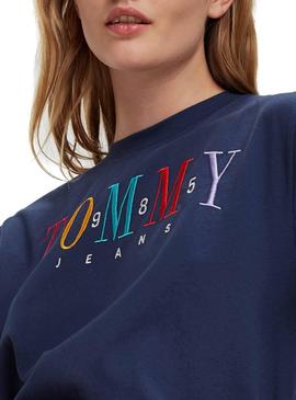 Camiseta Tommy Jeans Embroidery Marino Mujer