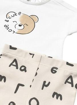 Conjunto Mayoral leggings ceramica beige para bebé