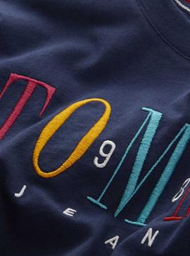 Camiseta Tommy Jeans Embroidery Marino Mujer