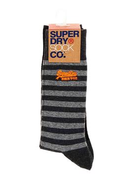 Pack Calcetines Superdry City Stripe Gris Hombre